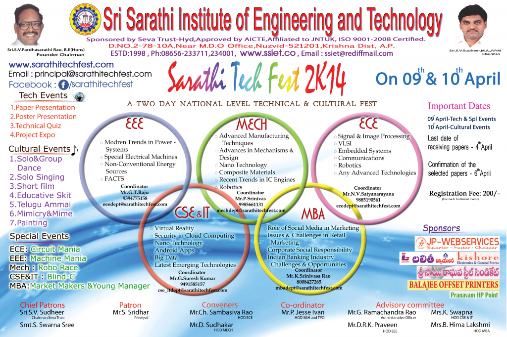 Sarathi Tech Fest 2014 in Andhra Pradesh from April 9-10, 2014