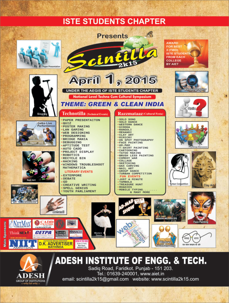 Scintilla 2K15 - Technical Event in AIET, Punjab on April 1, 2015