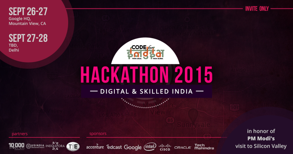 Code for India Hackathon 2015 in New Delhi from September 27-28, 2015