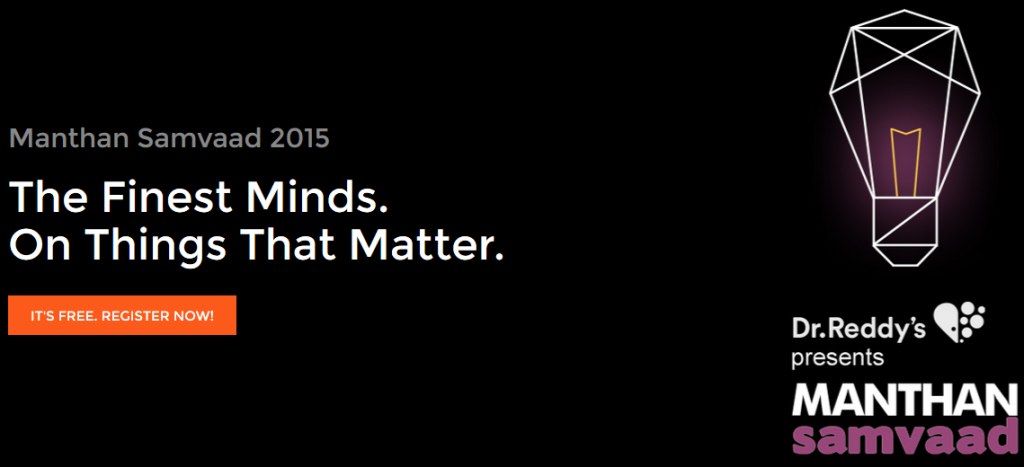 Manthan Samvaad 2015 - Finest Minds on Things That Matter in Hyderabad on October 2, 2015