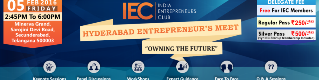 Hyderabad Entrepreneur's Meet in Secunderabad on February 5, 2016