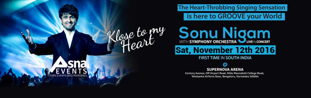Sonu Nigam Live in Symphony Concert in Bengaluru on November 12, 2016