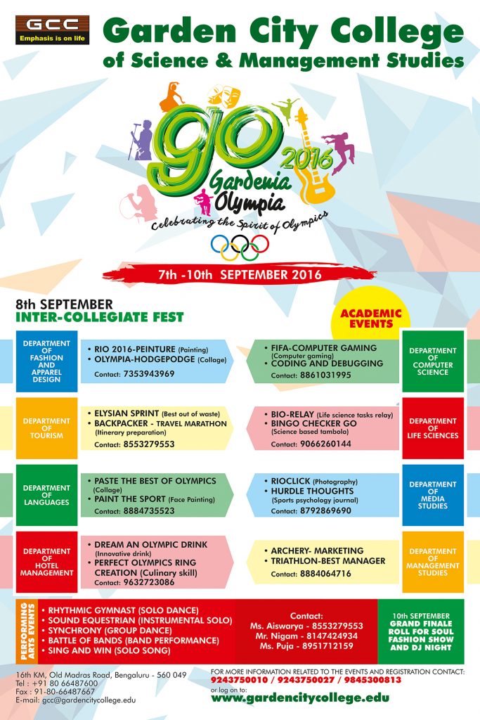 Gardenia 2016 - Sports Event in Bangalore from September 8-10, 2016