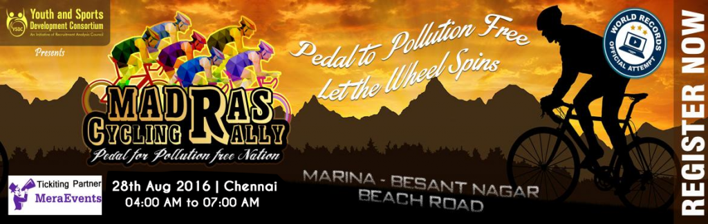 Madras Cycling Rally at The Marina in Chennai on August 28, 2016