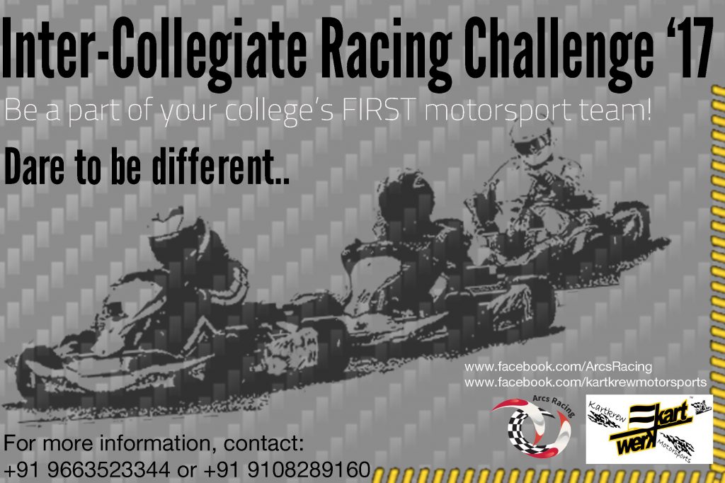 Inter-Collegiate Racing Challenge in Bangalore from Dec 1, 2016 to Jan 14, 2017