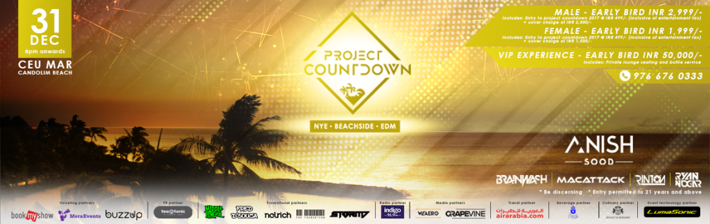 Project Countdown 2017 - NYE Beach Goa on December 31, 2016