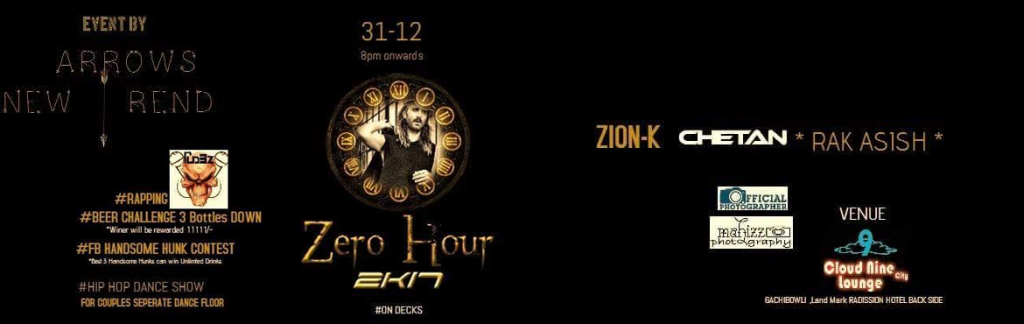Zero Hour NYE 2017 in Hyderabad on December 31, 2016