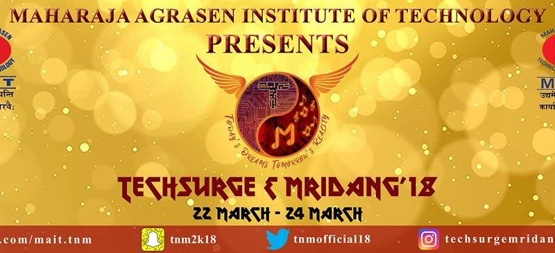 Techsurge and Mridang in Delhi from March 22-24, 2018
