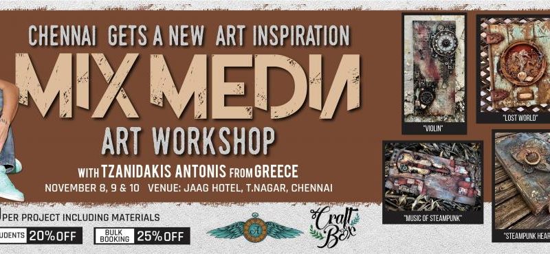 Mix Media Art Workshop with Tzanidakis Antonis from Greece by Craftbox