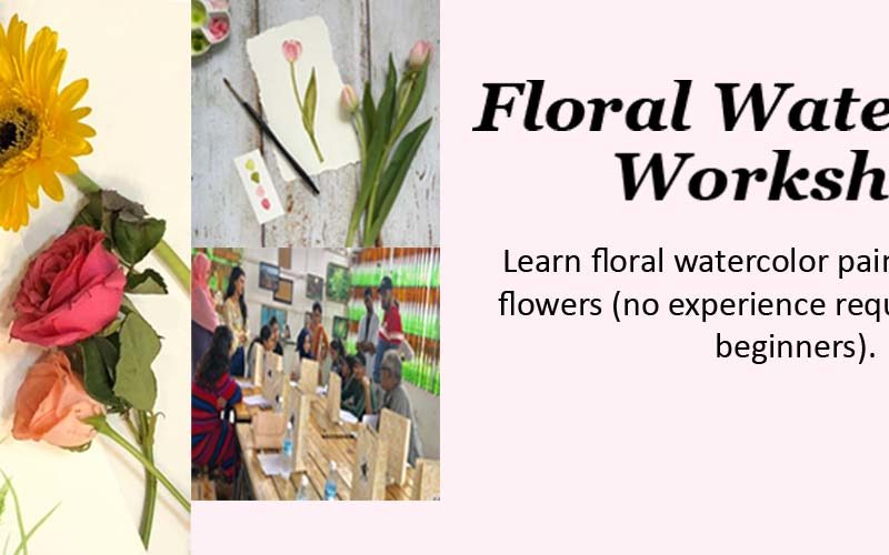Floral Watercolor Painting With Real Flowers Works