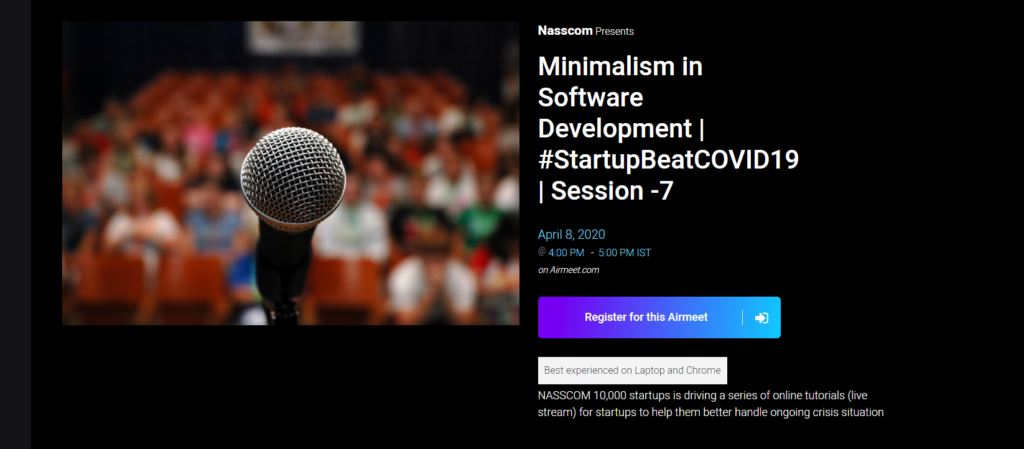Minimalism in Software Development | #StartupBeatCOVID19 | Session -7