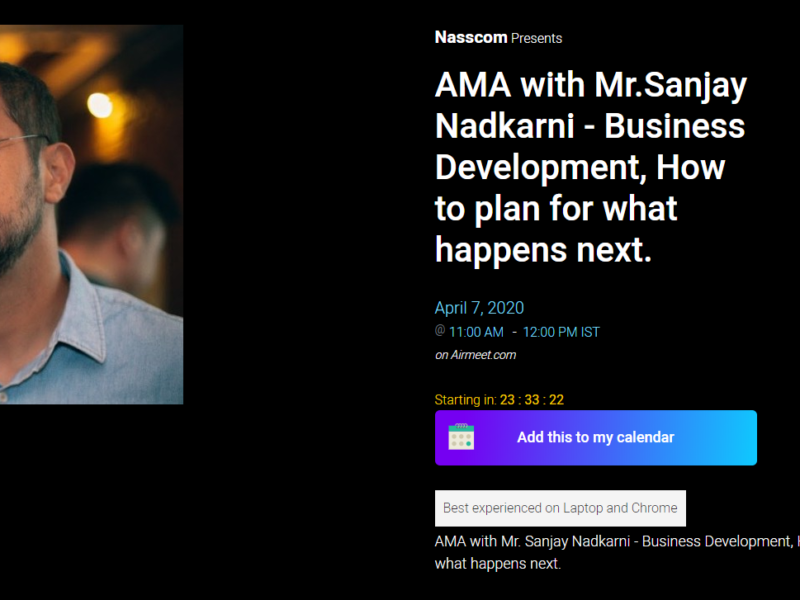 AMA with Mr.Sanjay Nadkarni – Business Development, How to plan for what happens next