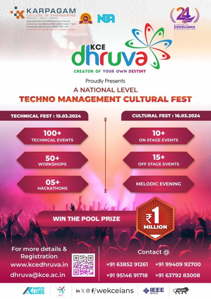 KCE Dhruva 2k24 | Karpagam College of Engineering